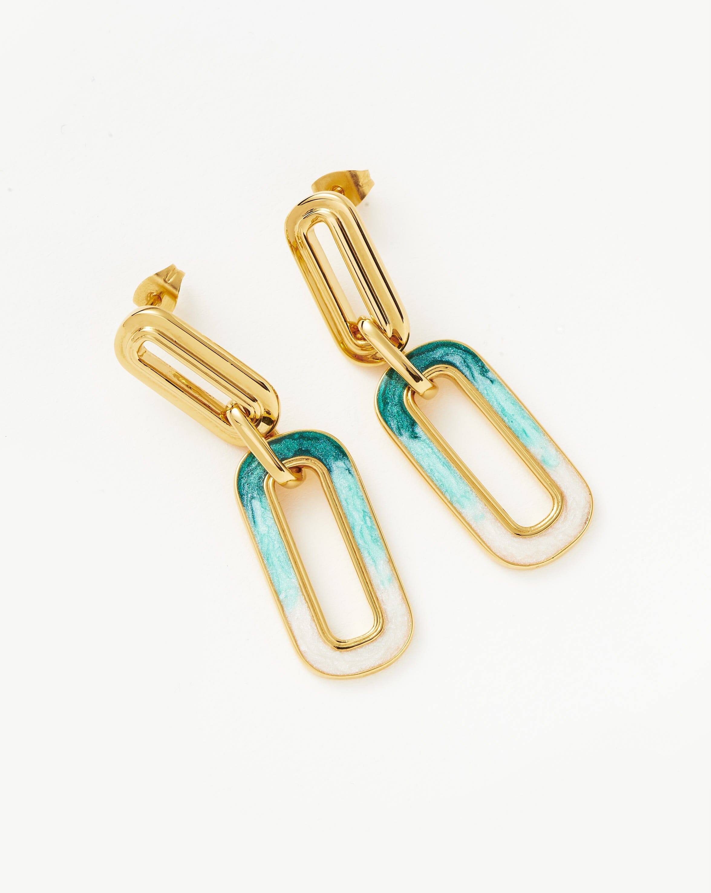 Enamel Haze Ombre Drop Hoop Earrings for Women - Trendy Handmade Dangle Statement Jewelry for Party, Wedding & Everyday Wear