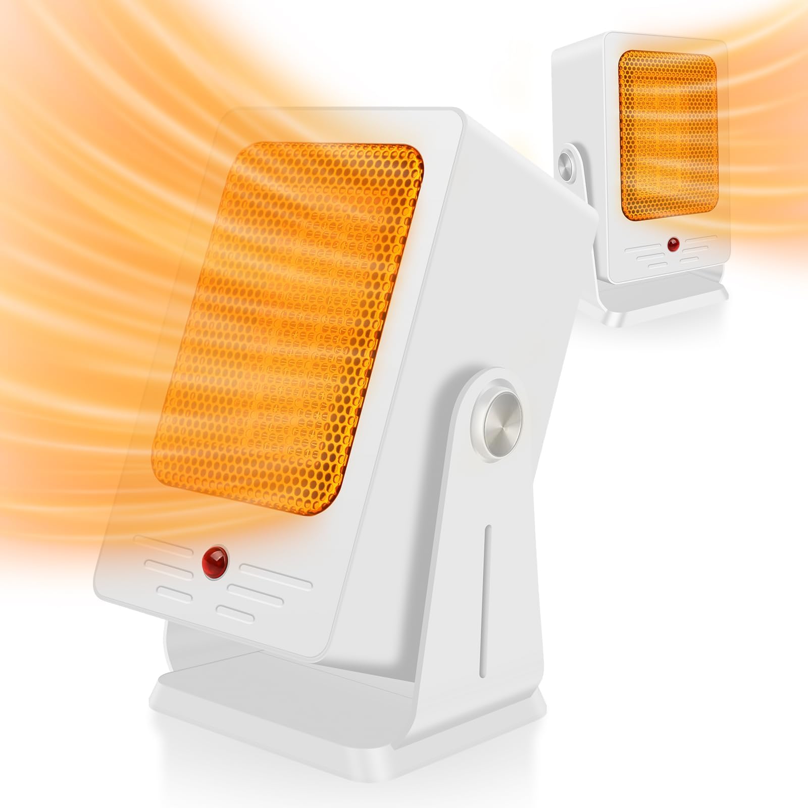 Portable 900W PTC Fast Heating Space Heater for Indoor Use - Adjustable 30° Angle, Lightweight Electric Heater for Office, Bedroom & Personal Use | Perfect for Desks, Small Rooms & Workspaces