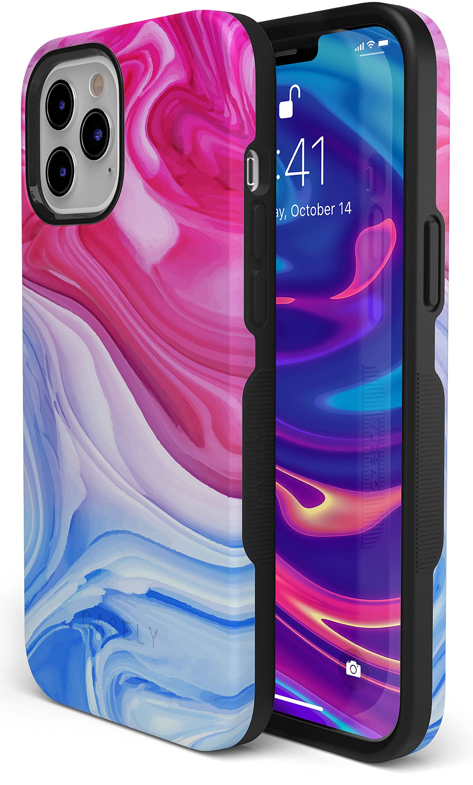 Casely iPhone 11 Pro Max Case - Stylish Marble Swirl Design for Land & Sea | Protective Phone Cover for Everyday Use, Travel & Outdoor Adventures