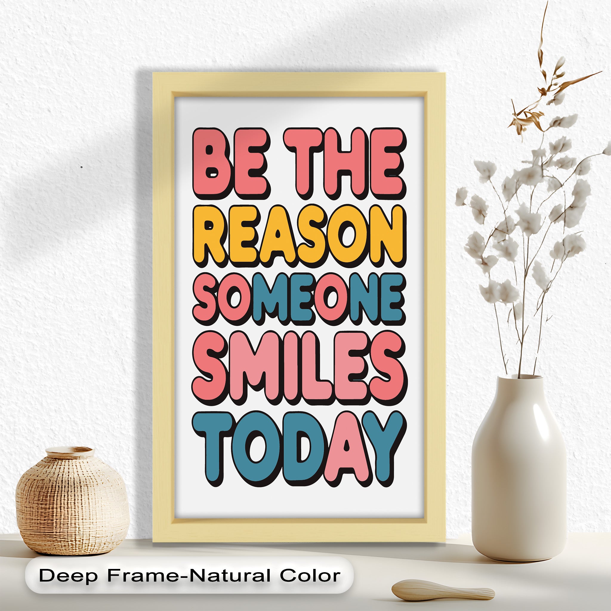 Be the Reason Someone Smiles - Handmade Oil Painting Wall Art for Living Room, Bedroom & Office Decor | Unique Gift Idea for Home & Holidays