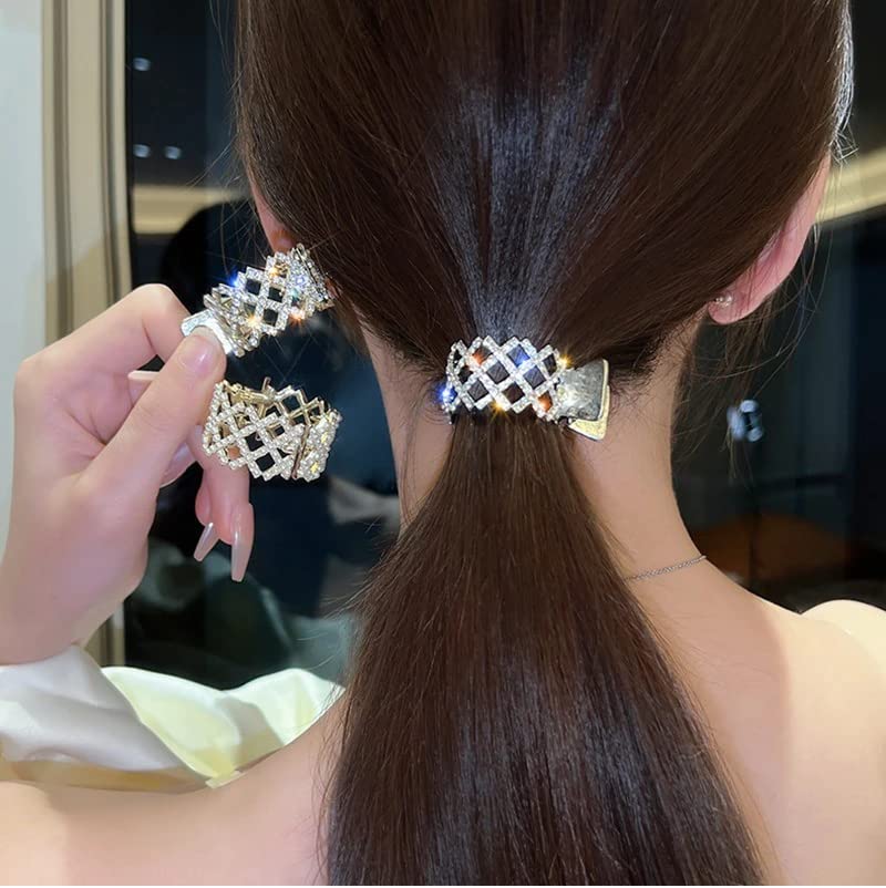 Elegant Starvis Pearl Hair Clip for Women - Vintage Metal Zig Zag Ponytail Claw with Butterfly & Stone Accents - Perfect for Weddings, Parties & Everyday Styling