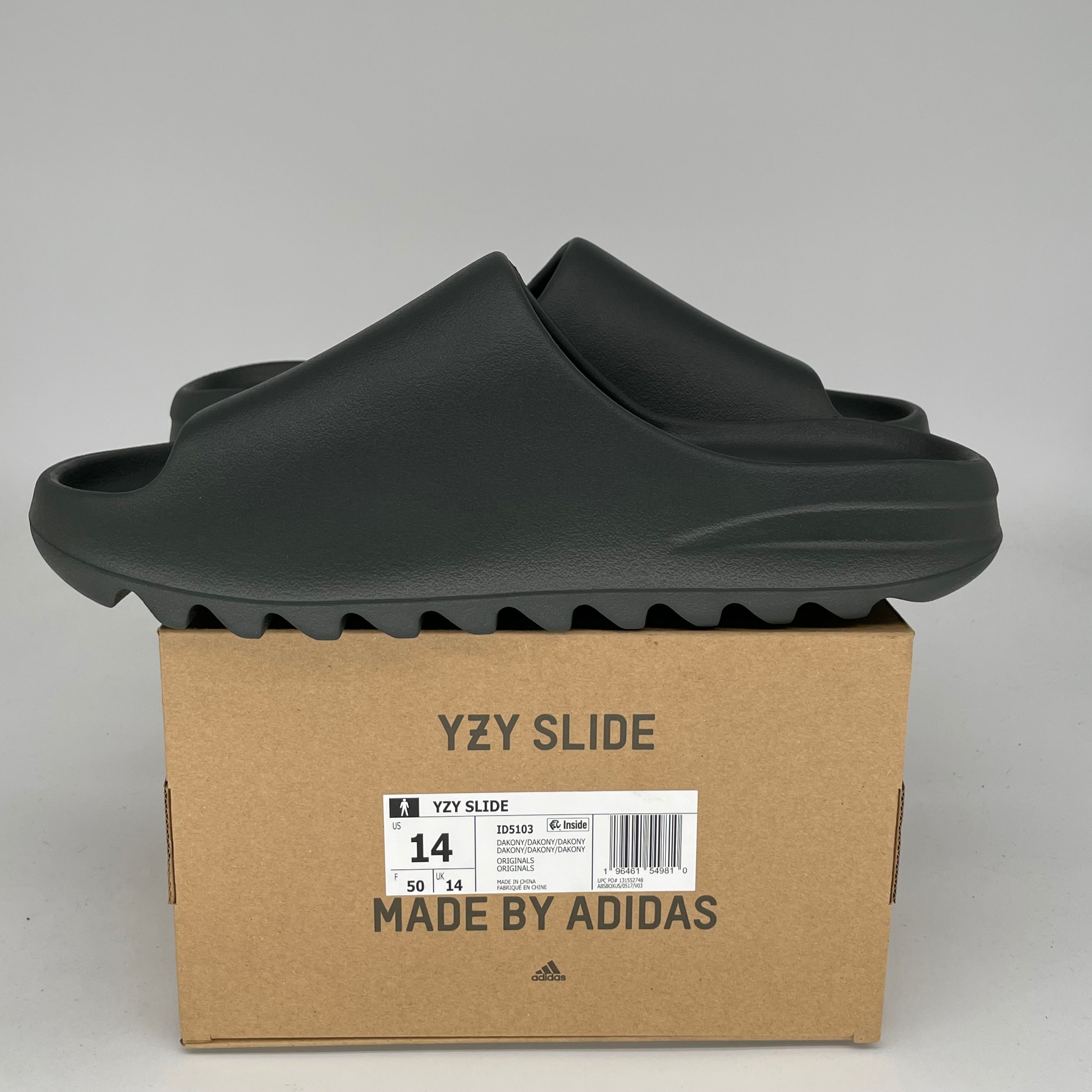 Adidas Yeezy Slide Dark Onyx - Men's Size 14 (ID5103) | Comfortable Slides for Beach, Pool & Casual Wear