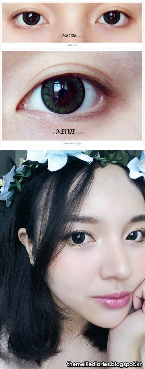 Ellen Panda PM Green Colored Prescription Contact Lenses (2Pcs) - 6 Month Supply for Halloween, Cosplay & Costume Parties - Perfect for Anime & Fantasy Looks