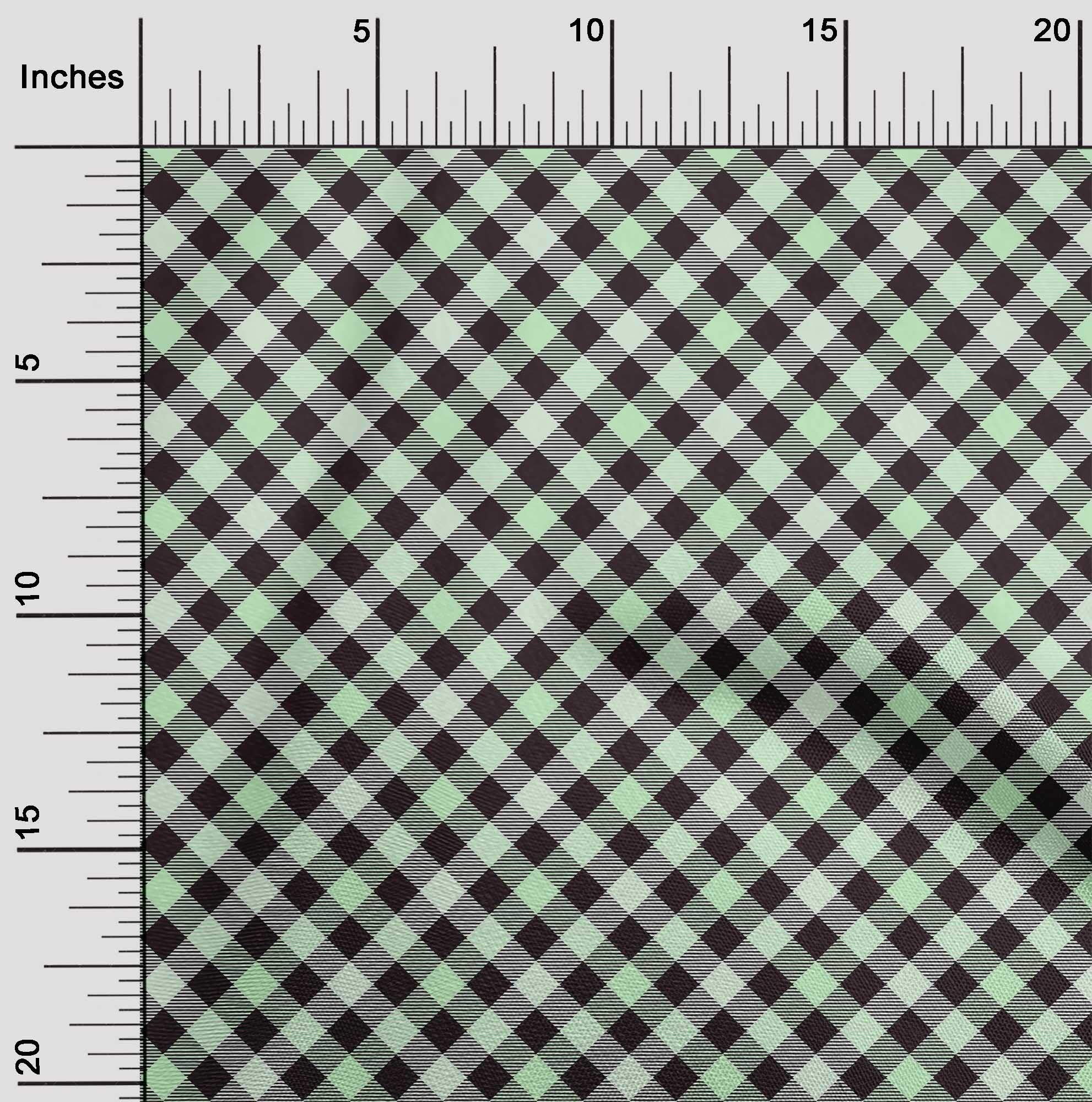 oneOone Rayon Mint Fabric - 56 Inch Wide Printed Check Sewing Material by The Yard for DIY Clothing, Dresses & Home Decor Projects | Soft Breathable Fabric for Summer Apparel, Quilting & Crafting