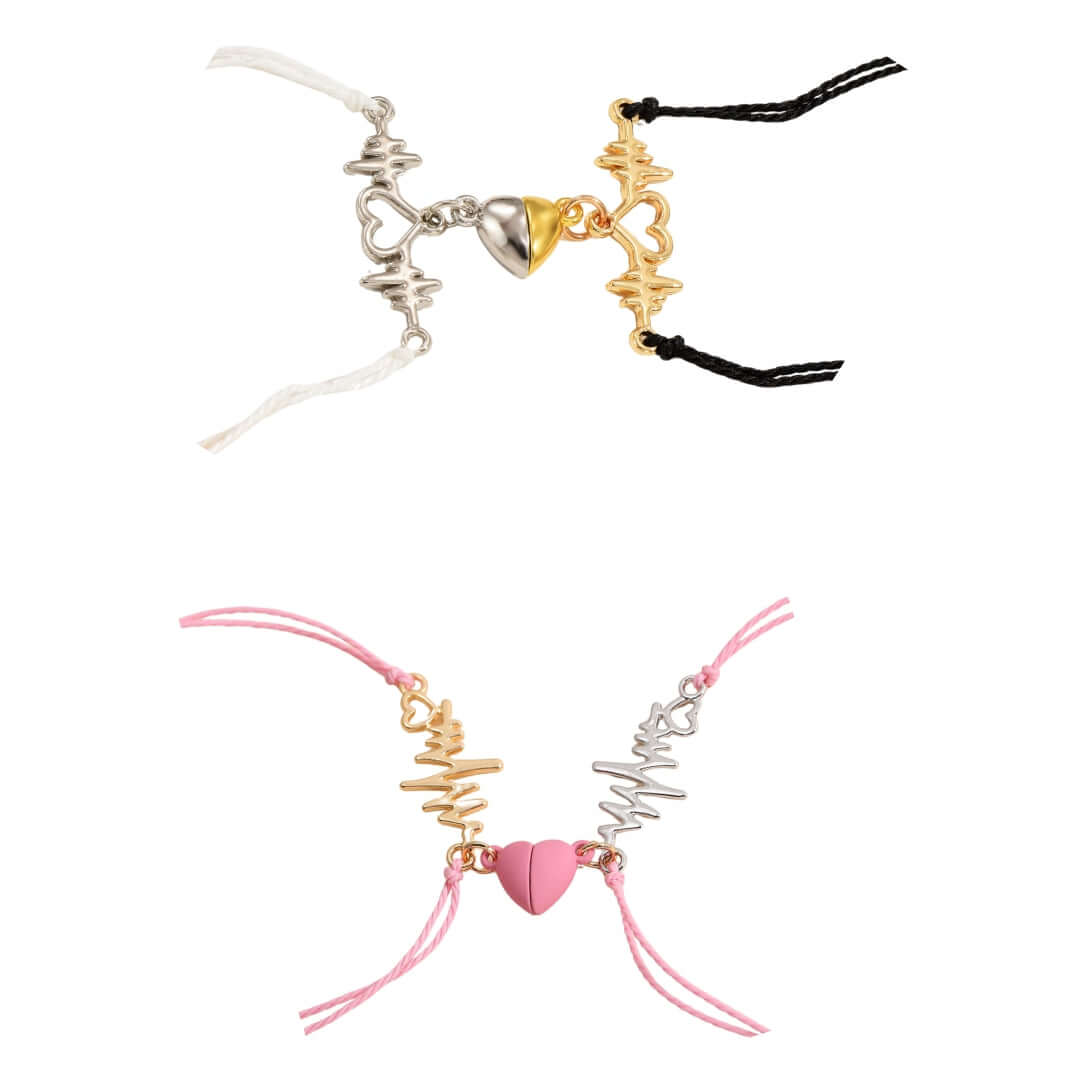 Magnetic Heartbeat Matching Bracelet SL0091 - Couple's Love Bracelet with Heartbeat Sync Technology for Romantic Gifts & Anniversaries | Perfect for Date Nights & Long Distance Relationships
