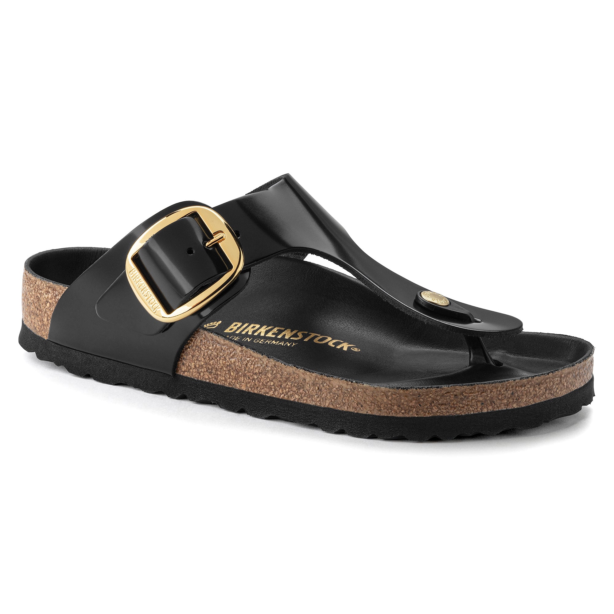 Birkenstock Gizeh Big Buckle Sandals - High Shine Black Patent Leather - Comfortable Arch Support - Perfect for Summer, Beach, and Casual Outfits