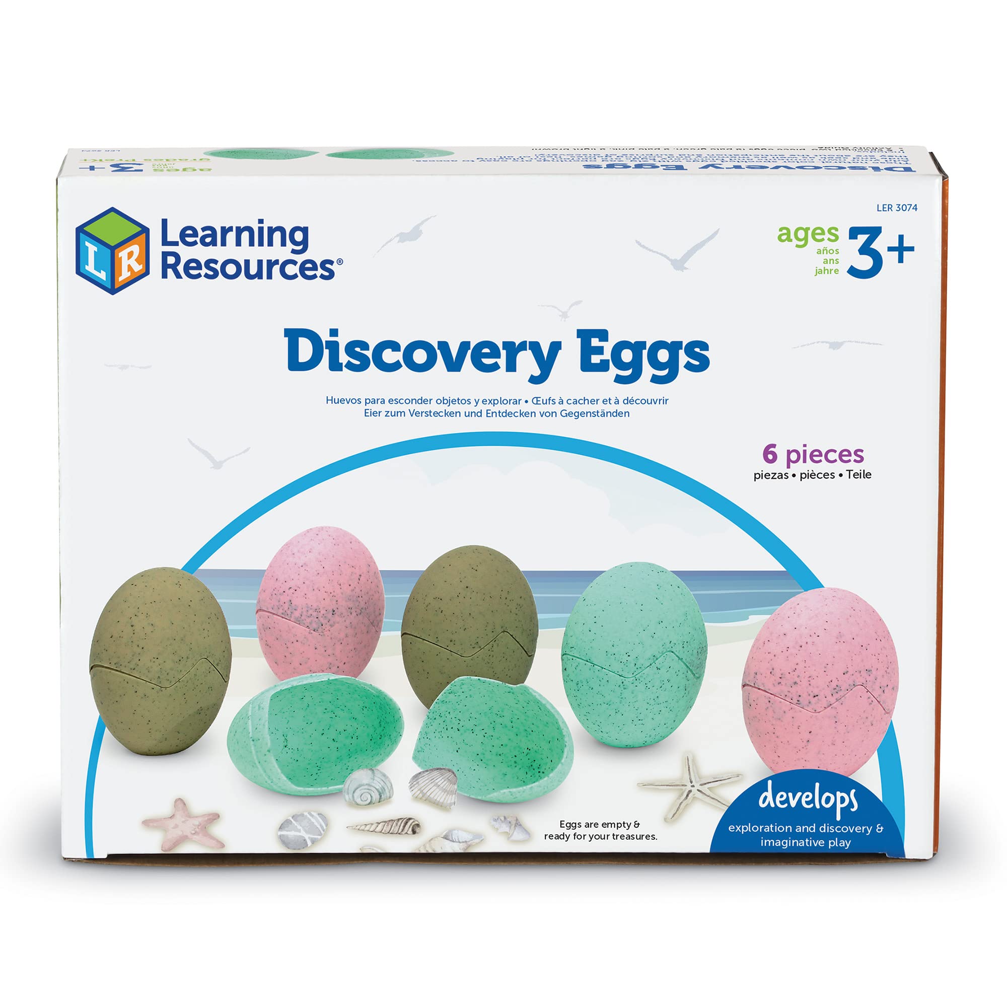 Learning Resources Discovery Eggs - 6 Piece Toddler Educational Toys for Preschool Science Exploration, Ages 3+ | STEM Learning Activities for Kids, Classroom & Home Use