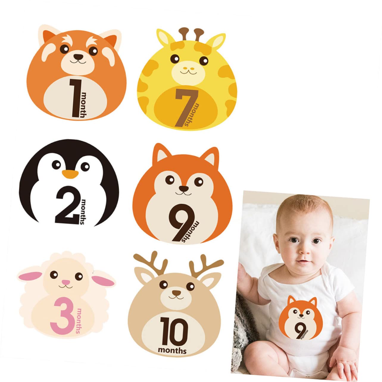 **iFundom 36 Sheets Monthly Baby Girl Stickers - Newborn Milestone Decals for Scrapbooking, Photo Albums, and Nursery Decor**