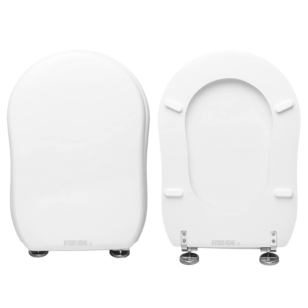 Hydro Home White Polyester Resin Coated Wooden Toilet Seat for Efi Flaminia - Comfortable & Durable Bathroom Upgrade for Home or Office Use