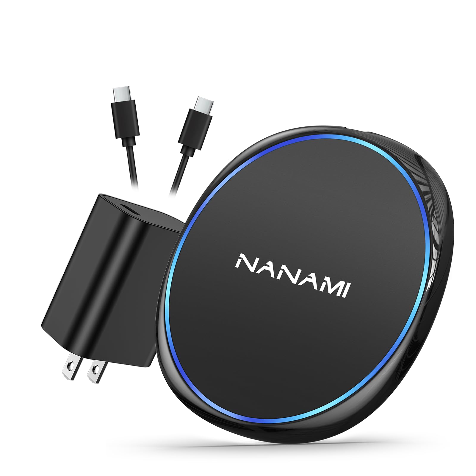 NANAMI 10W Fast Wireless Charger Pad with Adapter - Qi Certified for iPhone 16/15 Pro Max/14/13/12/11/X/8, AirPods Pro/3, Samsung Galaxy S24/S23/S22/S21/S20/S10, Note 20, Pixel 6/5 - Perfect for Home, Office & Nightstand Charging