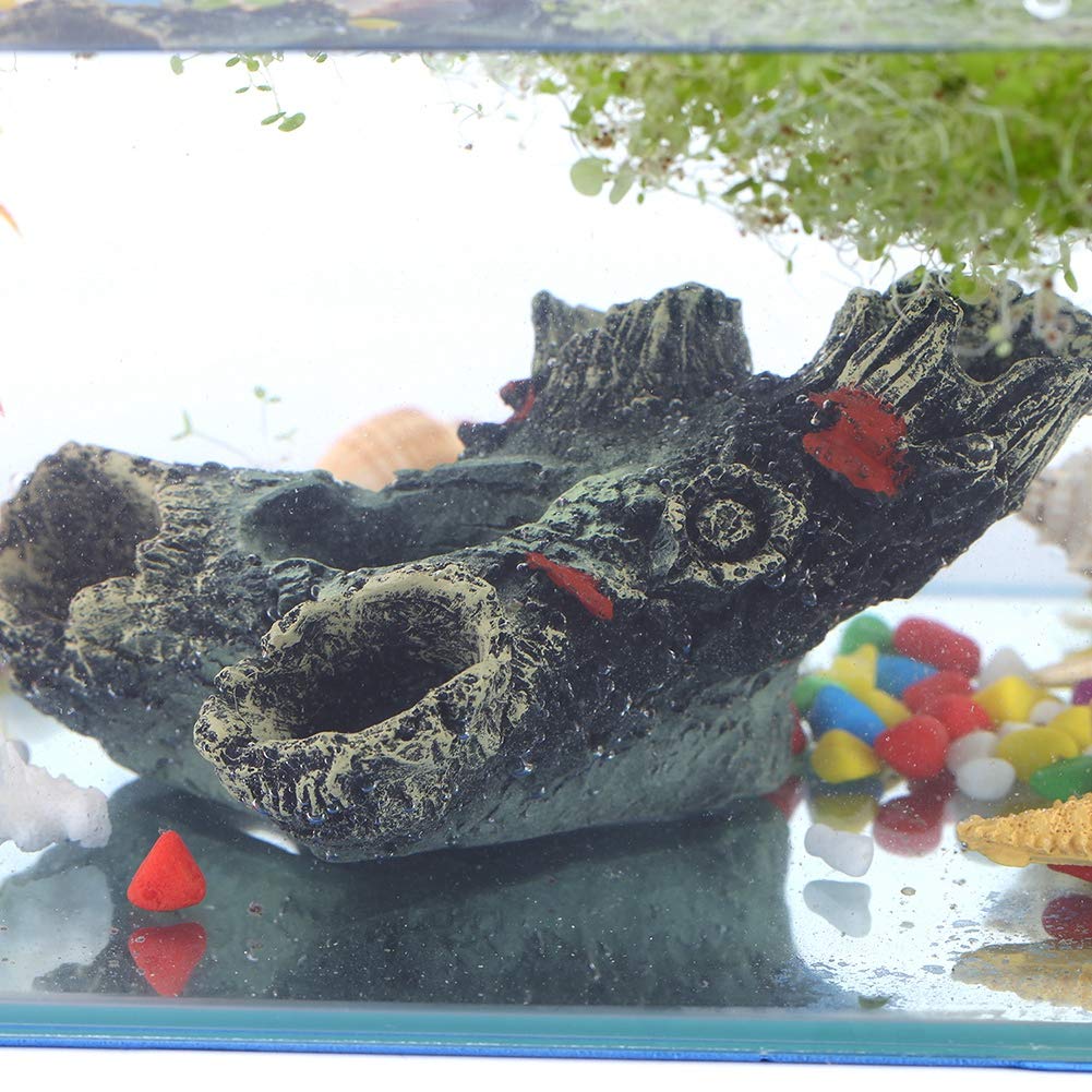 Resin Hollow Tree Trunk Ornament - Natural Log Decoration for Aquarium, Fish Tank & Betta Fish Habitat | Unique Hollow Wood Accessories for Home Decor & Terrarium Scenery