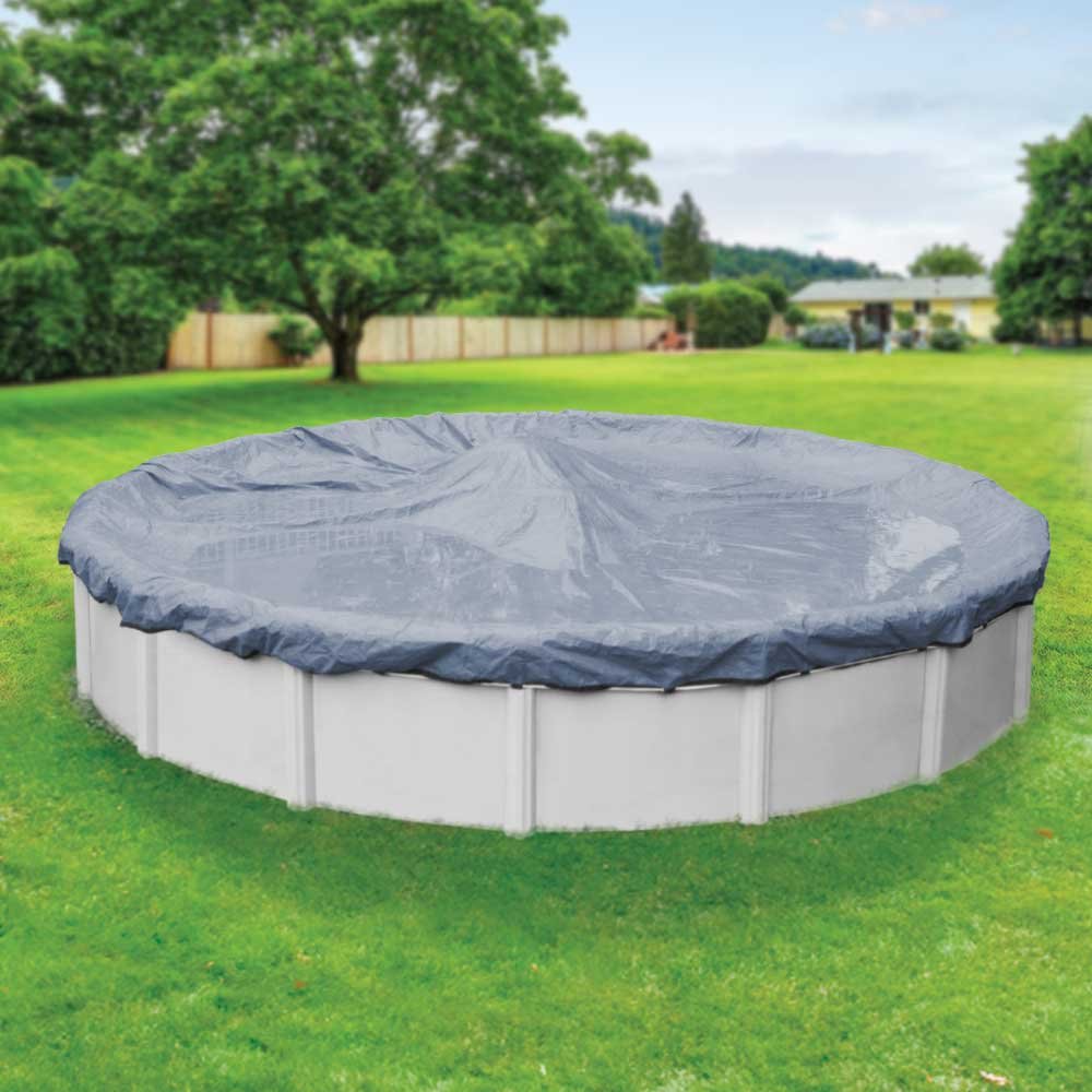 Robelle 3433-4 Heavy Duty Winter Pool Cover for 33-Foot Round Above Ground Swimming Pools | Durable, Weather-Resistant Protection | Perfect for Snow, Ice, and Debris Protection During Cold Months
