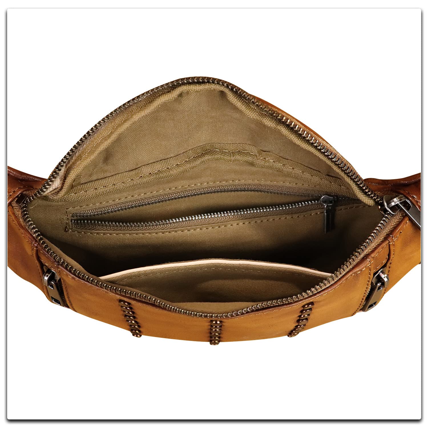 Genuine Leather Fanny Pack for Women - Vintage Real Leather Waist Bag - Fashion Hip Bag - Crossbody Purse - Perfect for Travel, Hiking, Concerts & Everyday Use