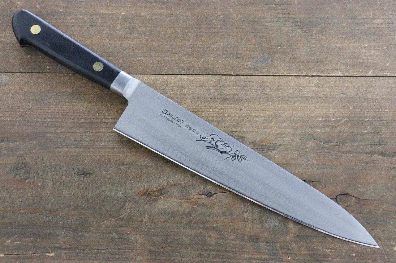 Premium Misono Swedish Steel Ume Engraved Gyuto Chef Knife 210mm - Japanese Kitchen Knife for Professional Chefs & Home Cooking, Perfect for Slicing, Dicing & Precision Cutting