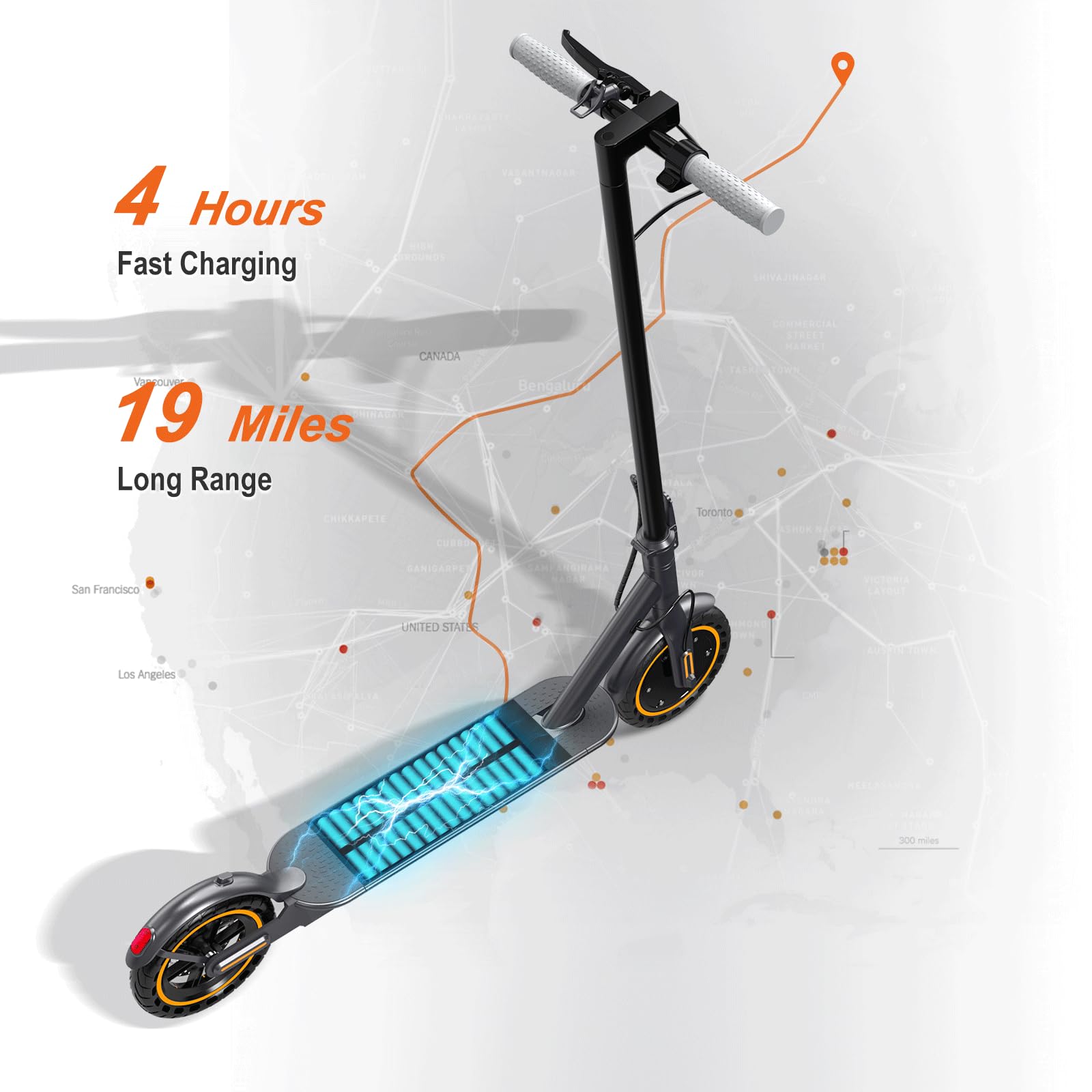 NAVIC Electric Scooter for Adults - 19-22 MPH, 21-23 Mile Range, Foldable E-Scooter with App Control, Dual Suspension & Turn Signals - Perfect for Commuting & Urban Travel