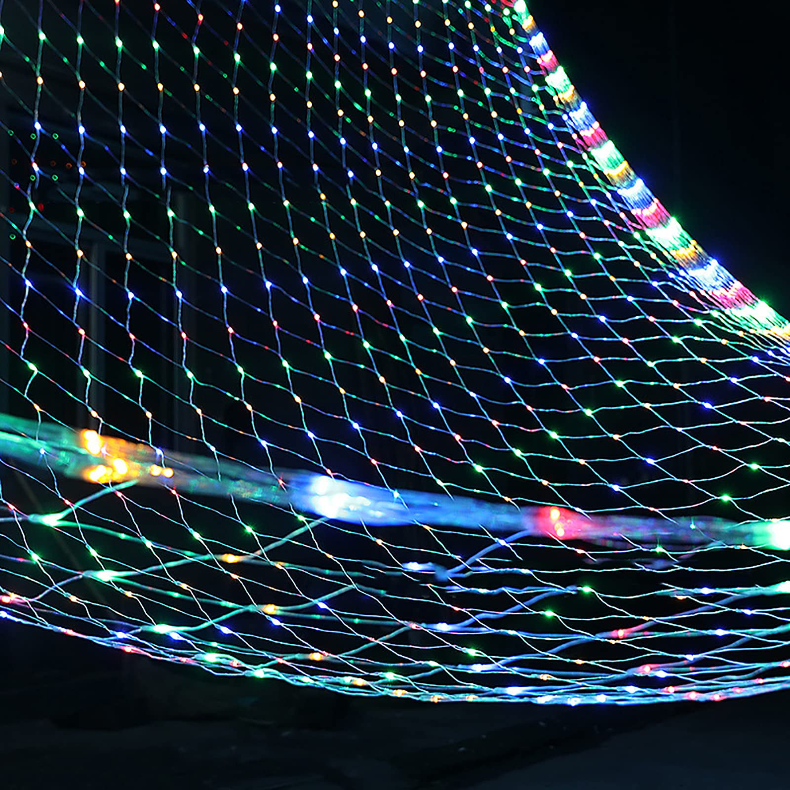 Yizc 192 LED Fairy Mesh Lights - Waterproof Outdoor String Lights with 8 Connectable Modes for Christmas, Weddings, Parties (3m x 2m, Expandable Garland Lighting) - Perfect for Garden, Bushes, Bars, and Holiday Decorations