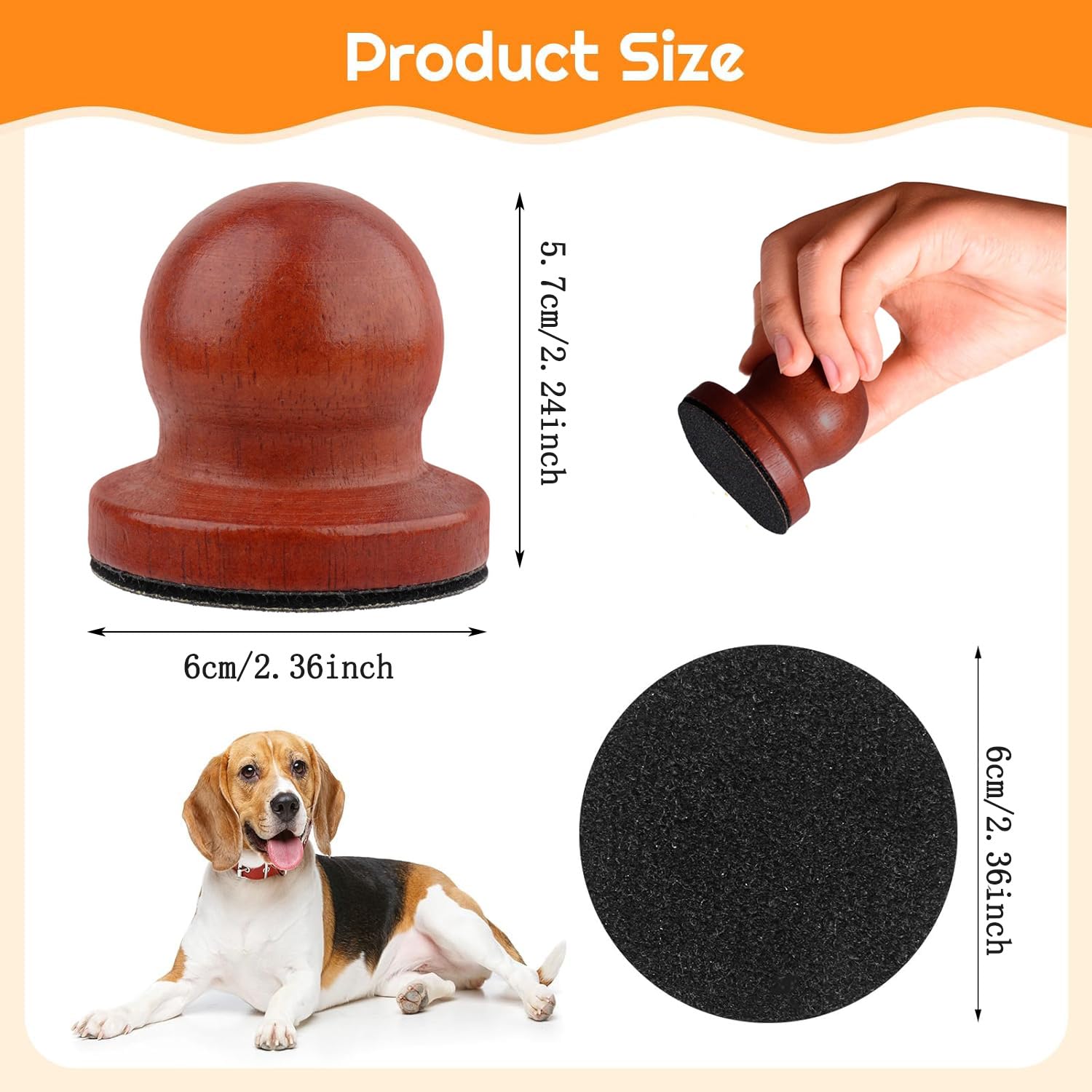 BEANPRECOY Dog Nail File with 8 Replaceable Sandpapers - Wooden Nail Scratch Board & Grinder for Dogs & Cats - Gentle Pet Nail Trimmer for Smooth Polishing - Perfect for Home Grooming & Pet Nail Care