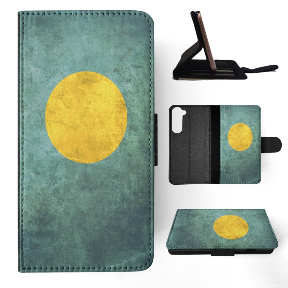 Foxercases Palau Country Flag 117 FLIP Wallet Phone Case Cover for Samsung Galaxy S23+ Plus - Stylish Protective Case with Card Holder for Travel & Daily Use