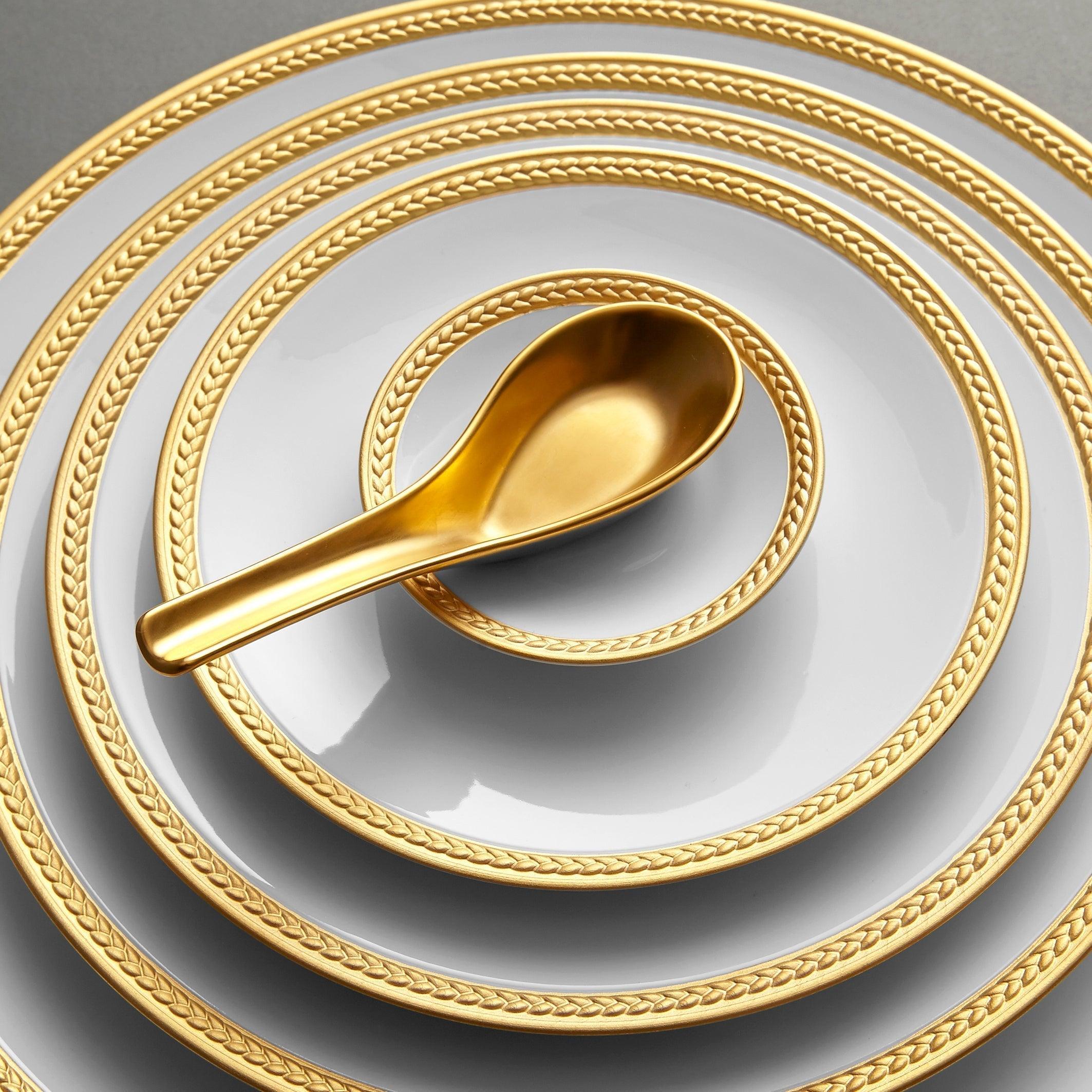 Premium Chinese Gold-Plated Spoons - Elegant Tableware for Asian Cuisine, Tea Ceremonies, and Special Occasions