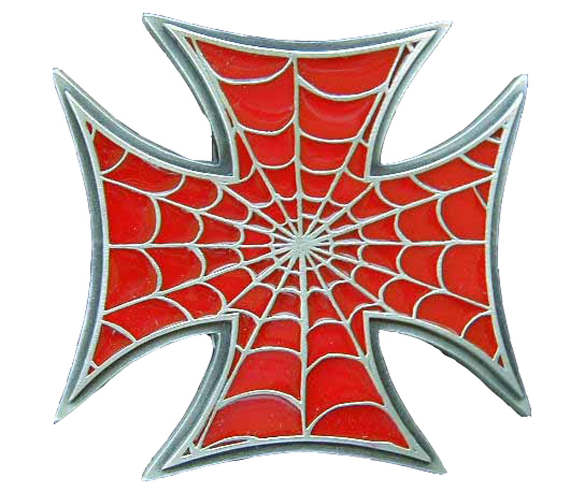 Spider-Man Web Iron Cross Novelty Belt Buckle - Unique Superhero Accessory for Cosplay, Halloween & Comic Conventions