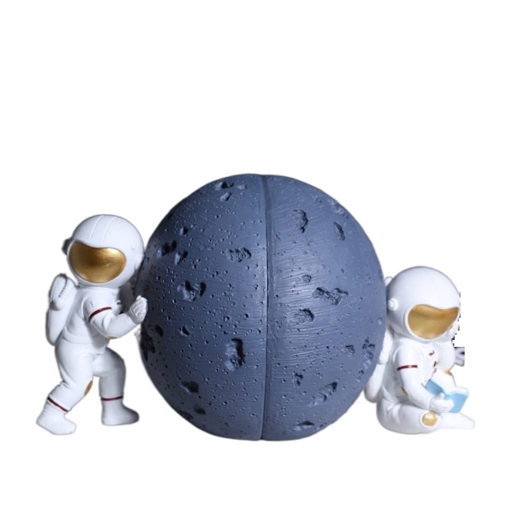 Modern Astronaut Bookends - Heavy Duty Book Stoppers for Office Shelves & Home Decor | Blue Space-Themed Book Holder | Perfect for Office Organization & Kids' Room Decor