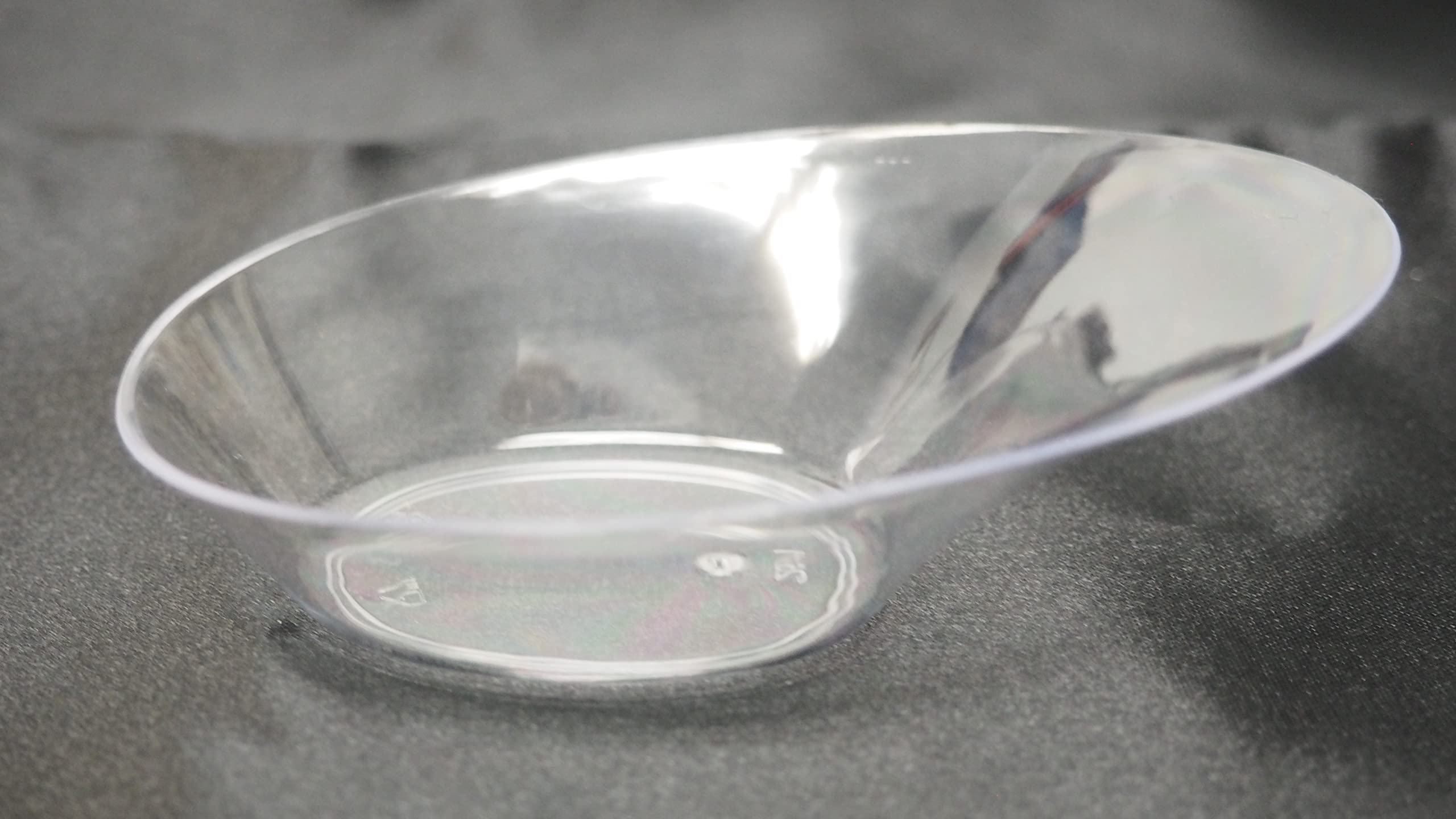 Clear Plastic Dessert Bowls - Stylish Slanted Ovoid Containers for Candy, Confectionery & Party Favors | Perfect for Weddings, Birthday Parties & Holiday Treat Displays