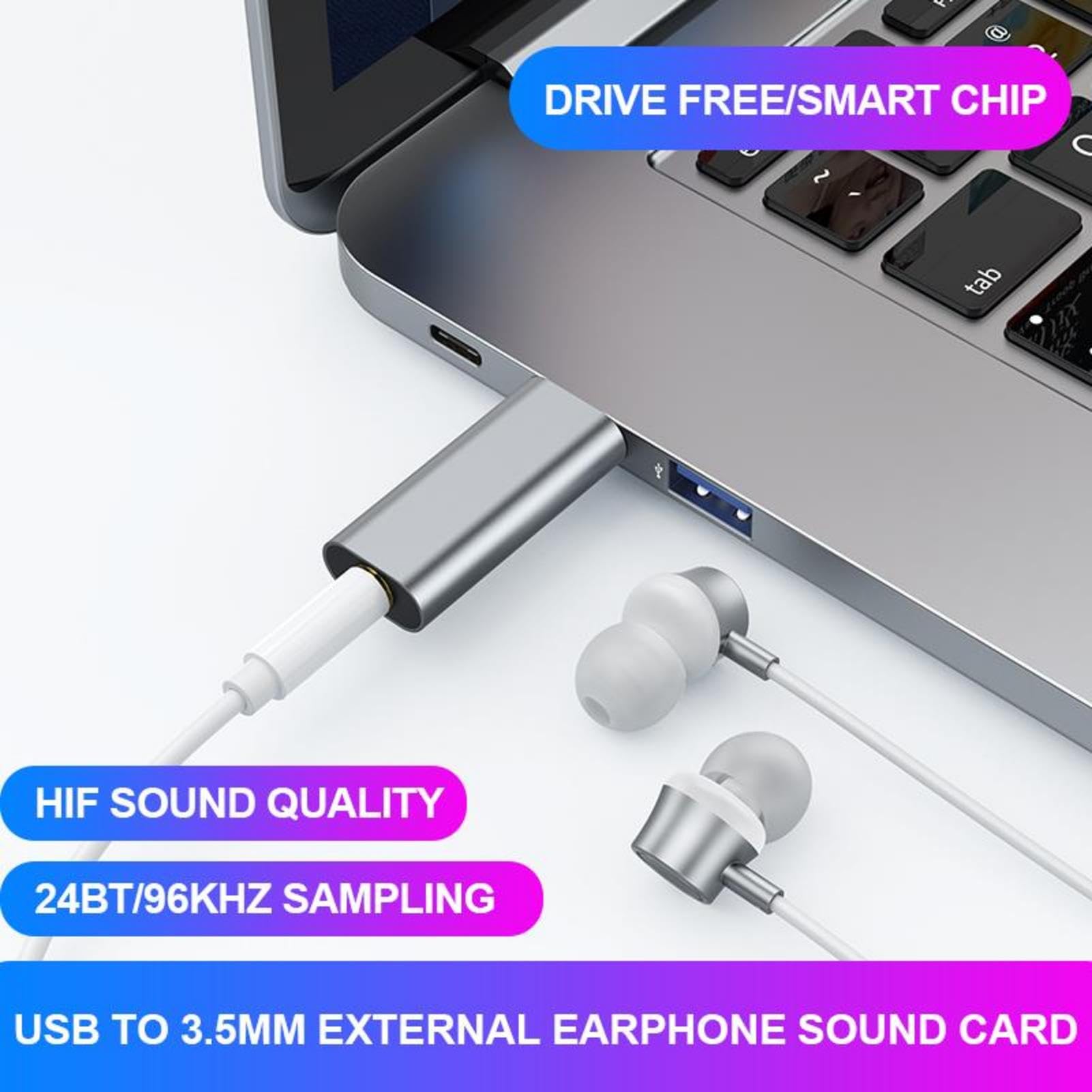 USB External Sound Card with 3.5mm Headphone Jack - Plug & Play Audio Adapter for Gaming Headsets (Perfect for League of Legends, PC Gaming & Online Meetings)