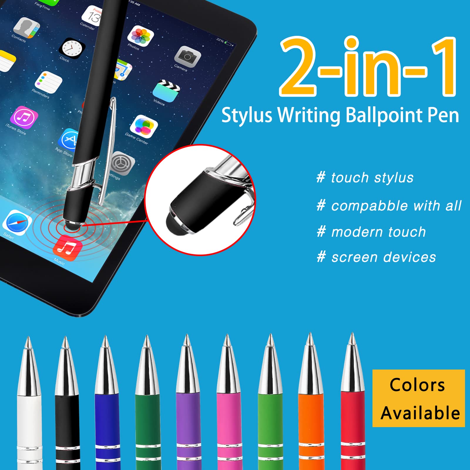 500 Pcs Custom Engraved Pens Bulk - Personalized Ballpoint Pens with Stylus Tip for School, Office, Business, Graduation & Anniversaries - Free Name/Text Engraving (400 Pack) - Perfect for Corporate Gifts, Promotional Events & Student Rewards