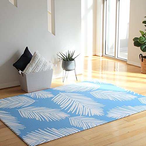 Premium Soft Baby Play Mat - Double-Sided Tummy Time Mat for Newborns & Toddlers | Non-Toxic Foam Floor Mat for Crawling, Playtime & Yoga | Large Beige-Aqua Design | Perfect Nursery Essential & Baby Shower Gift