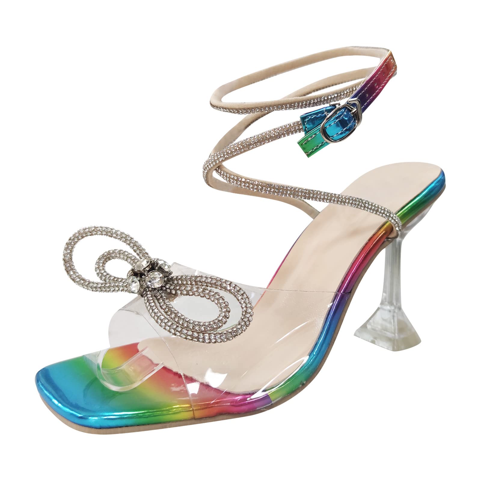 Women's Fashion Sandals - Flat Leather Flip Flops with Rhinestone Straps & Wedge Heel | Summer Beach Shoes for Women | Perfect for Vacation, Poolside, and Casual Outings