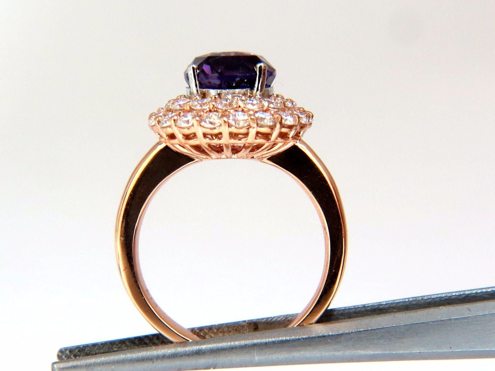 GIA Certified 6.41 Carat Natural Vivid Purple Sapphire Diamond Ring for Women | Elegant Engagement Wedding Gift | Perfect for Anniversary, Proposal & Special Occasions