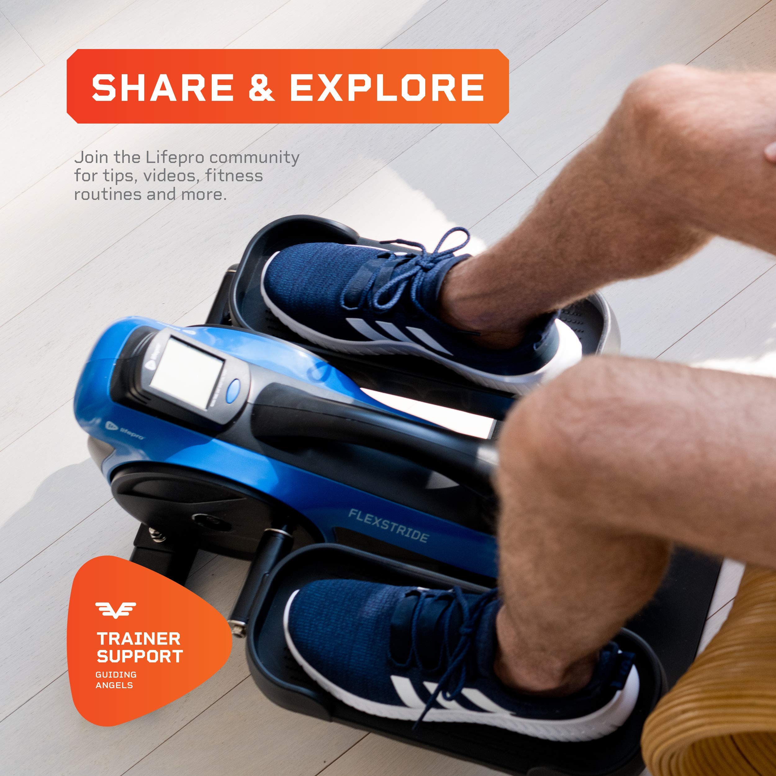 LifePro Under Desk Elliptical Machine - Portable Mini Exercise Bike for Home & Office - Quiet Pedal Exerciser for Seniors, Adults & Teens - Improve Fitness While Working (Flexstride Plus Renewed) - Perfect for Small Spaces, Sedentary Jobs & Physical Therapy