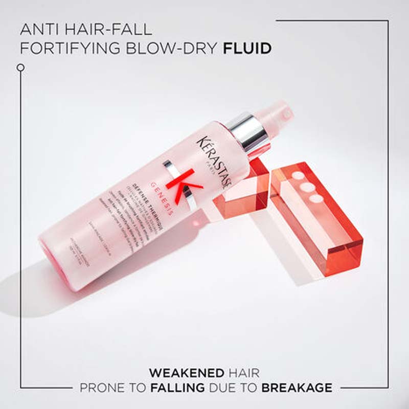 Kérastase Genesis Anti Hair Fall Blow Dry Fluid for Weak & Damaged Hair - Heat Protectant & Strengthening Treatment for Hair Loss Prevention | Perfect for Daily Styling & Salon-Quality Blowouts