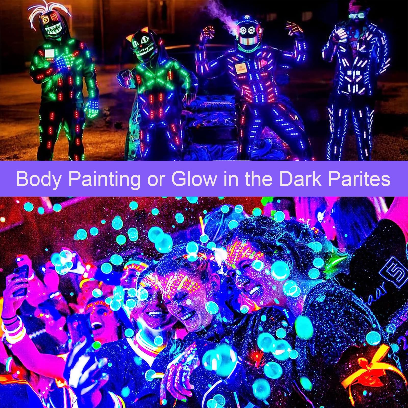 2 Pack 10W Black Light Bar - 1ft T5 LED UV Blacklight Fixture (395-400nm) with USB Power for Glow Parties, Body Paint, Fluorescent Posters - Perfect for Bedroom Decor, Birthday Events & Neon Art Displays