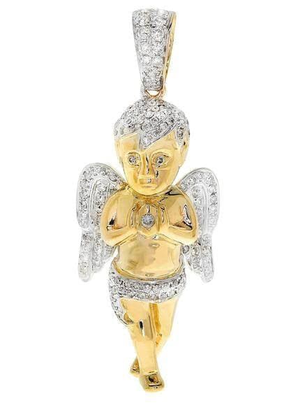 Diamond Angel Pendant Necklace - 9.75g Solid Gold with 1.88 Carat Genuine Diamonds - Perfect Gift for Christmas, Anniversary & Special Occasions