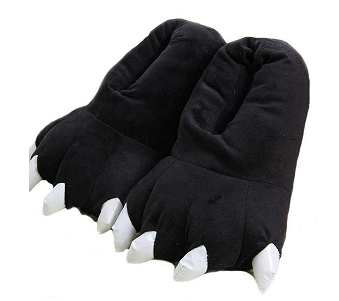 Unisex Plush Animal Paw Slippers - Fuzzy Warm House Shoes with Dinosaur & Claw Designs | Cozy Indoor/Outdoor Wear for Winter, Home, Lounge & Cosplay