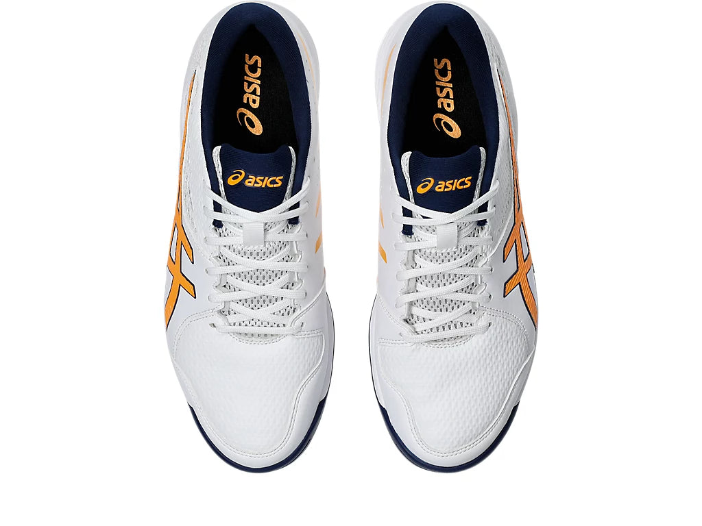 ASICS Gel-Peak 2 Cricket Shoes - White/Stadium Orange - Lightweight & Comfortable for Cricket Matches & Training