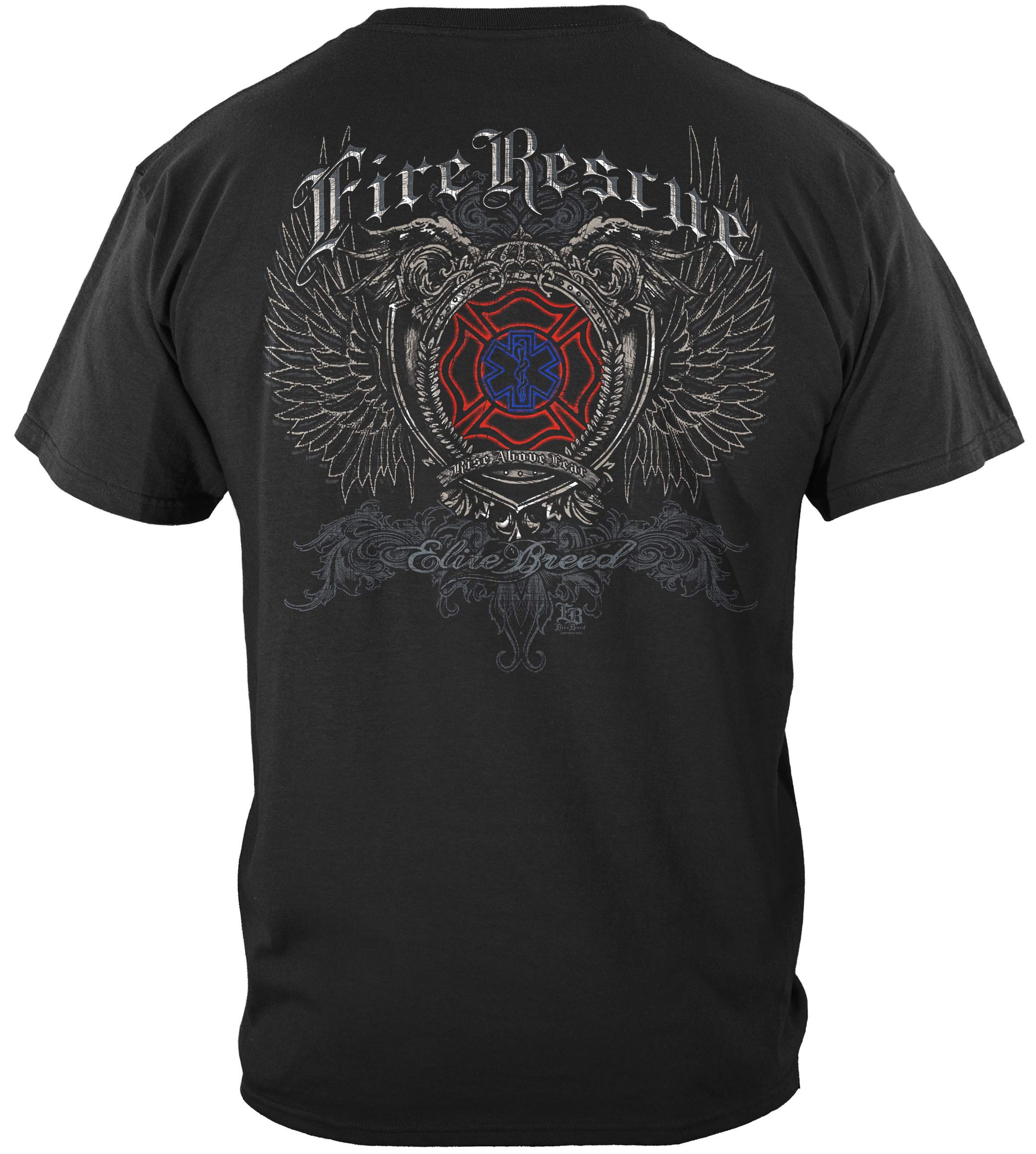 Firefighter T Shirt for Men - Elite Breed Fire Rescue Shirt THD021 - Comfortable Workout & Casual Wear for Firefighters