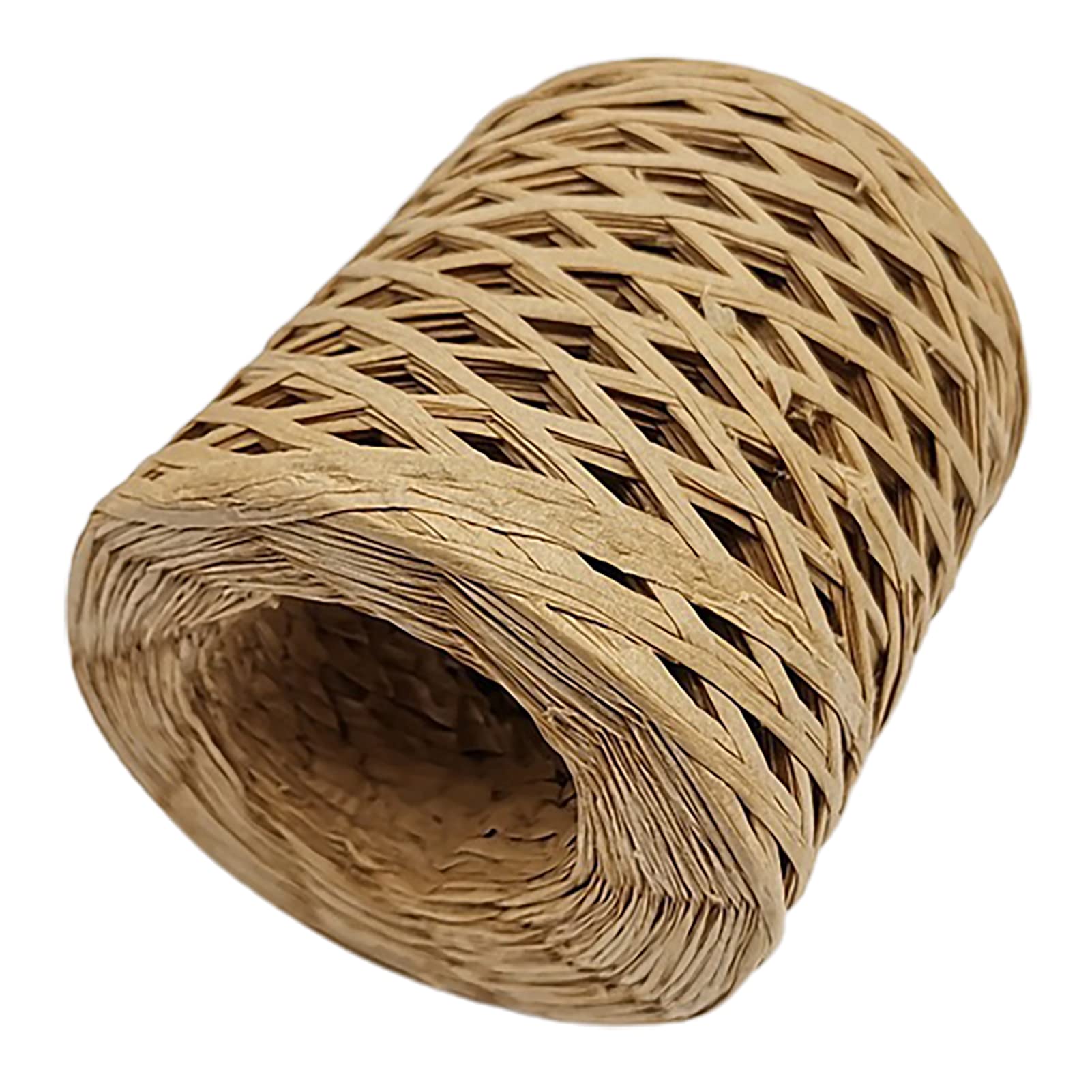 Natural Raffia Yarn Roll - Decorative Gift Wrapping Ribbon, Straw Packaging Paper Twine for DIY Crafts, Gift Boxes & Party Decor (Khaki) - Perfect for Rustic Weddings, Handmade Cards & Eco-Friendly Packaging