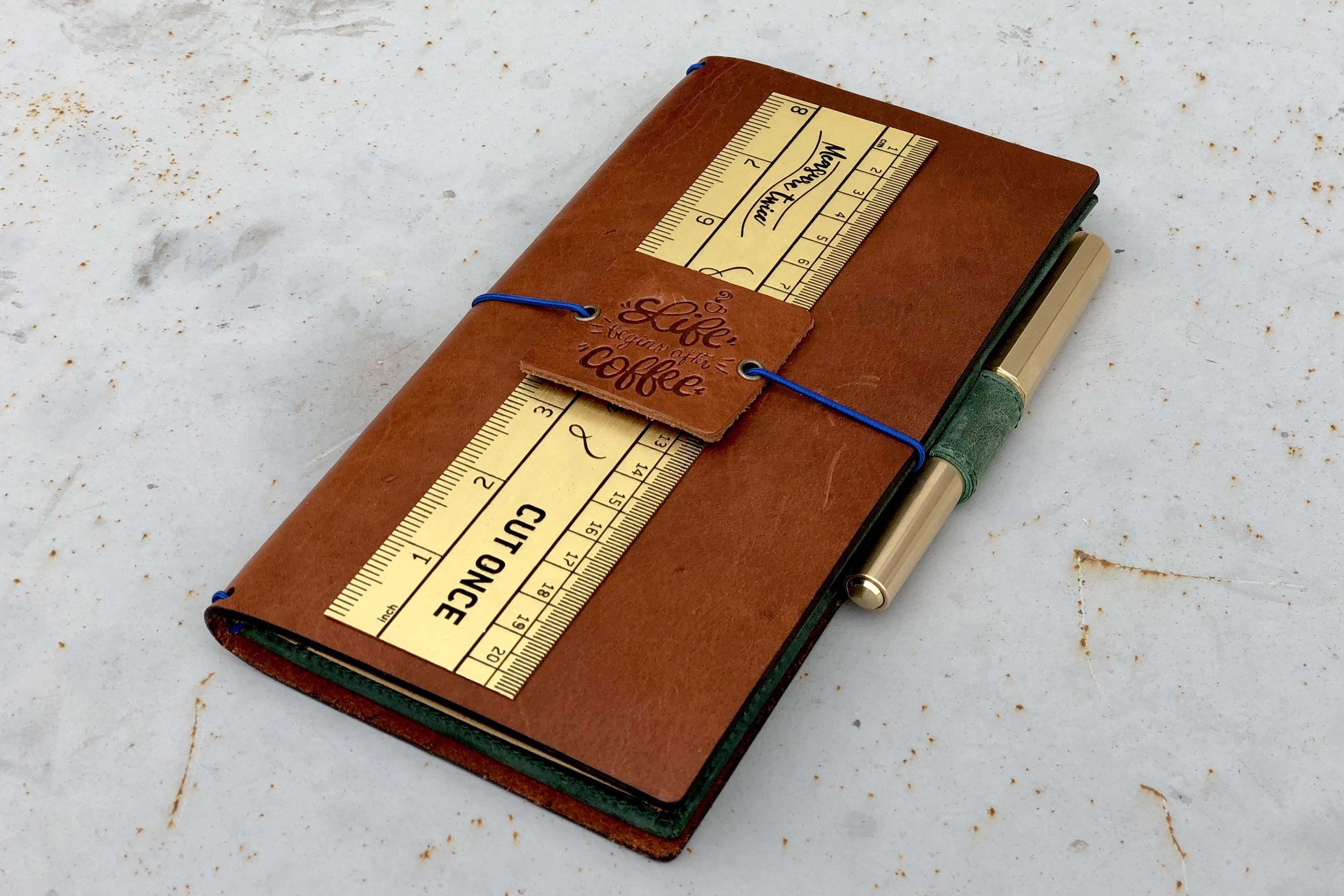 Vintage Inspired Brass Ruler with Imperial & Metric Measurements - Perfect for Crafting, DIY Projects, and Office Use