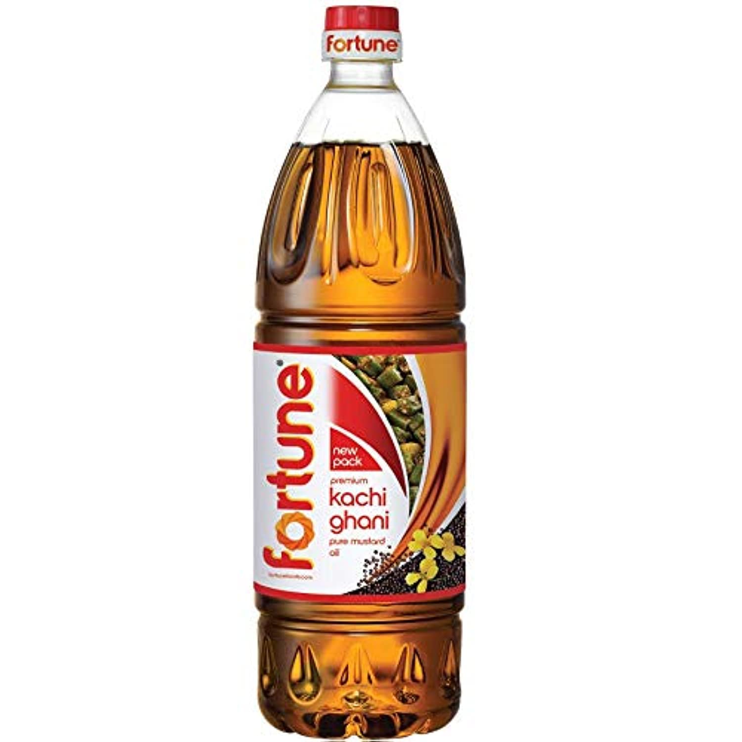 Premium Kachi Ghani Pure Mustard Oil - 1 Liter PET Bottle - Cold Pressed, Unrefined, Gluten-Free Cooking Oil for Indian Cuisine, Stir-Fry, Salad Dressing & Massage