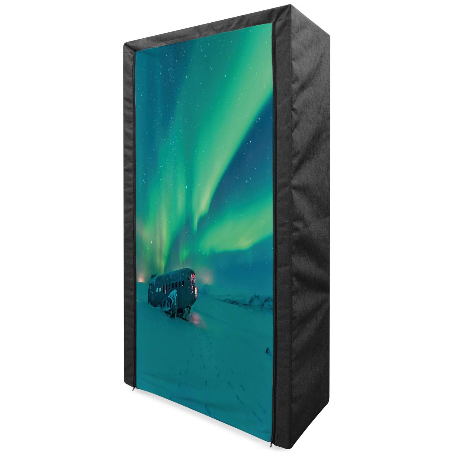 Ambesonne Portable Fabric Wardrobe with Shelves - 33.5
