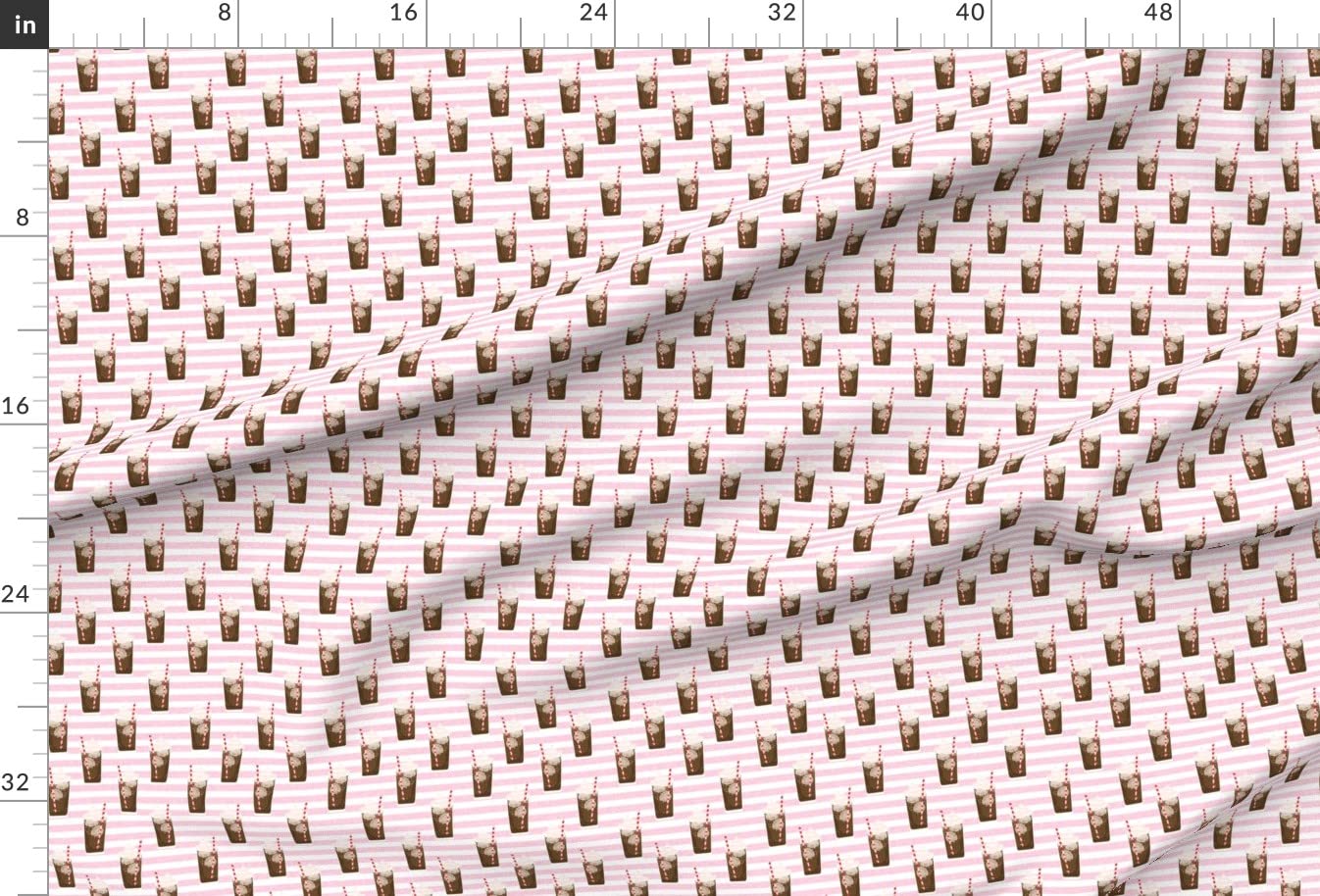 Cute Beer Ice Cream Soda Pop Pink Stripe Food Print Minky Fabric by The Yard - Soft Plush Material for Sewing Baby Blankets, Quilt Backing & DIY Projects - Perfect for Nursery Decor, Gift Making & Home Crafts