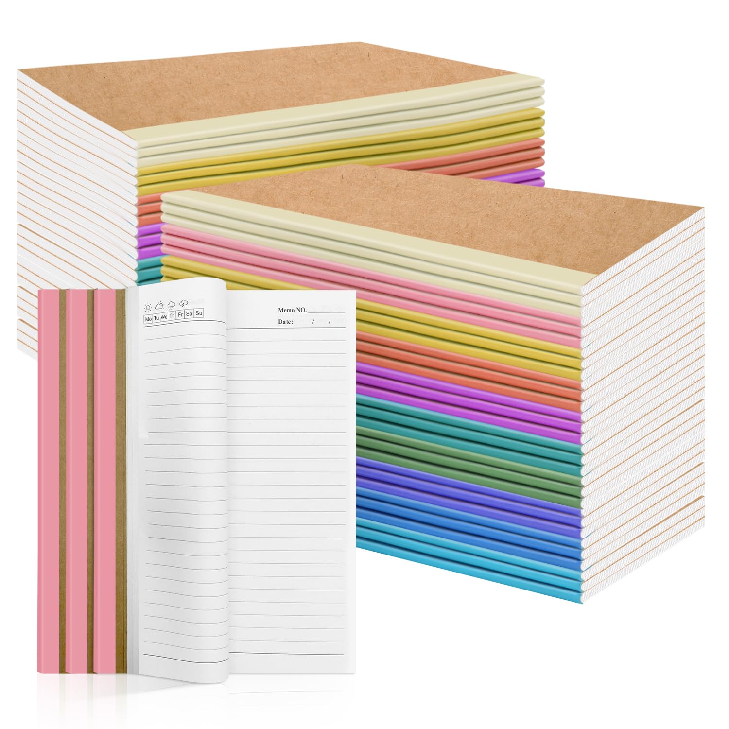60-Pack Bulk Kraft Composition Notebooks - 60 Pages A5 Paper (8.3