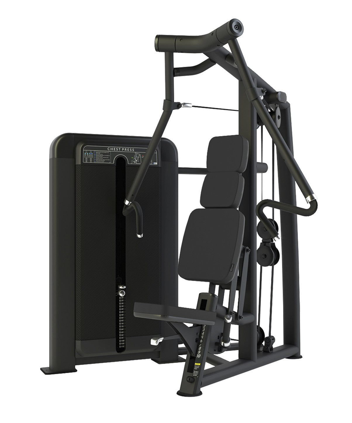 Club Line Chest Press Machine - Converging Axis & Independent Arm Weight Stack Tower for Home & Commercial Gym Strength Training