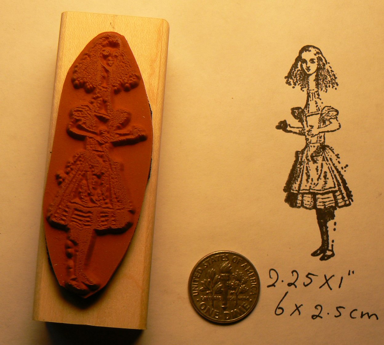 Alice in Wonderland Tall Rubber Stamp P50 - Vintage Style Craft Stamp for Scrapbooking, Card Making & DIY Projects