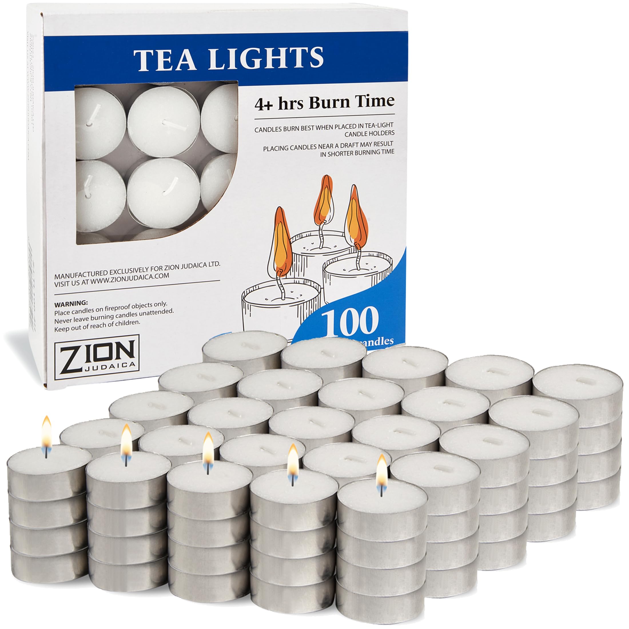 Premium Unscented Tealight Candles - 100-Pack Smokeless & Dripless Clean Burning Tea Lights for Home Décor, Religious Ceremonies, Weddings & Romantic Dinners (4-Hour Long-Lasting)