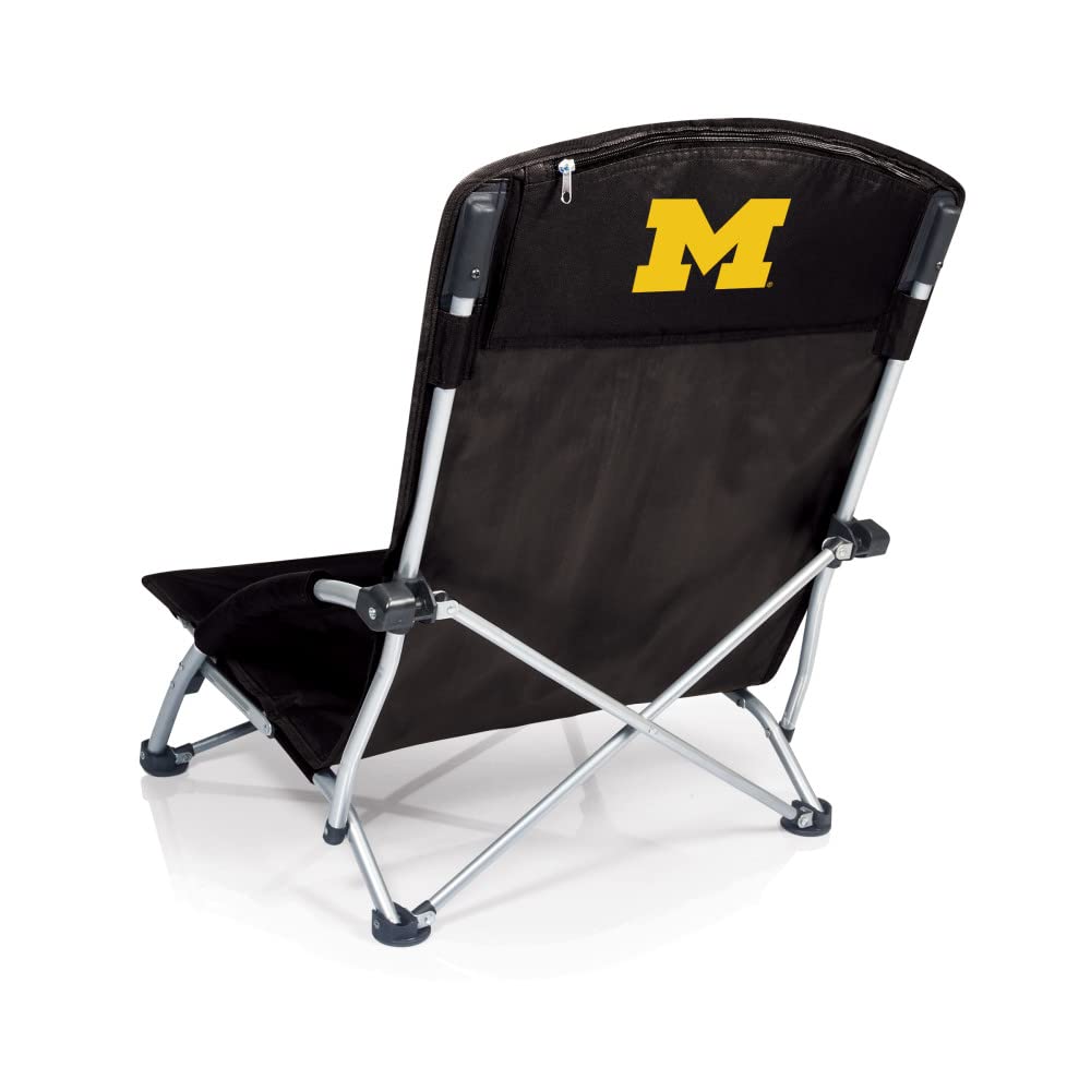 PICNIC TIME NCAA Tranquility Beach Chair with Carry Bag - Portable Low Profile Beach Chair for Adults - Lightweight Folding Lawn Chair for Outdoor Relaxation - Perfect for Beach, Camping, Picnics & Backyard Lounging