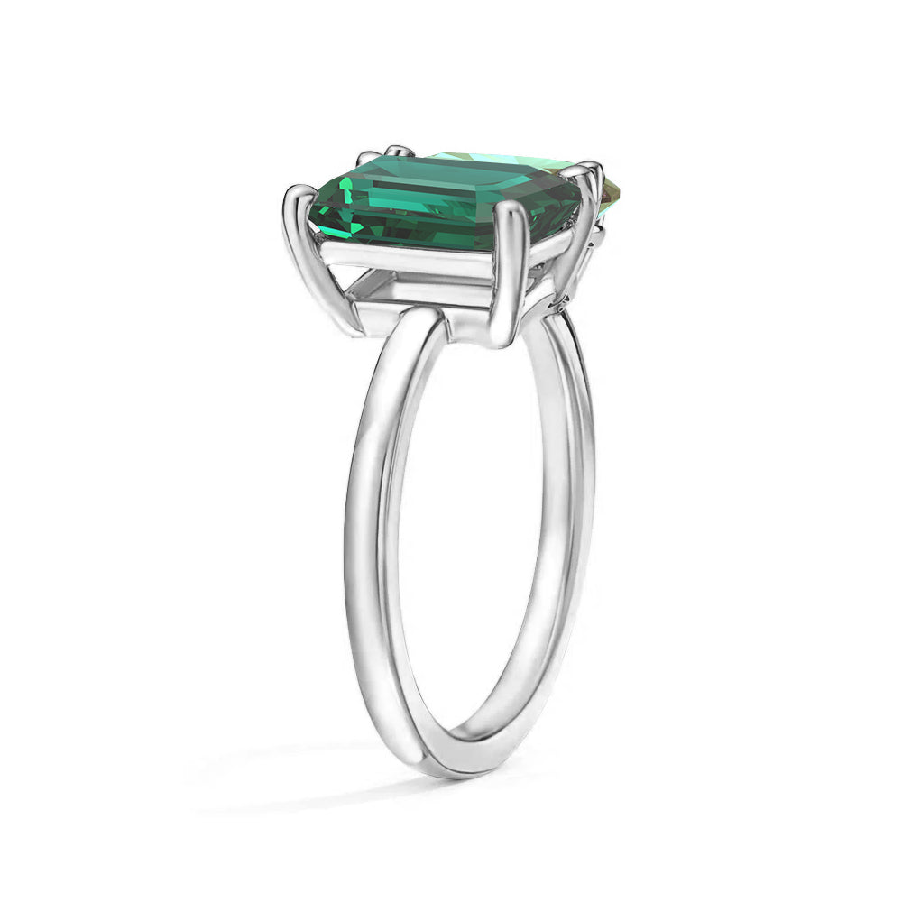 Toi et Moi Personalized Emerald Birthstone Ring - Custom Anniversary Jewelry for Couples, Women's Birthstone Engagement Ring - Perfect for Valentine's Day, Wedding Proposal & Romantic Gifts