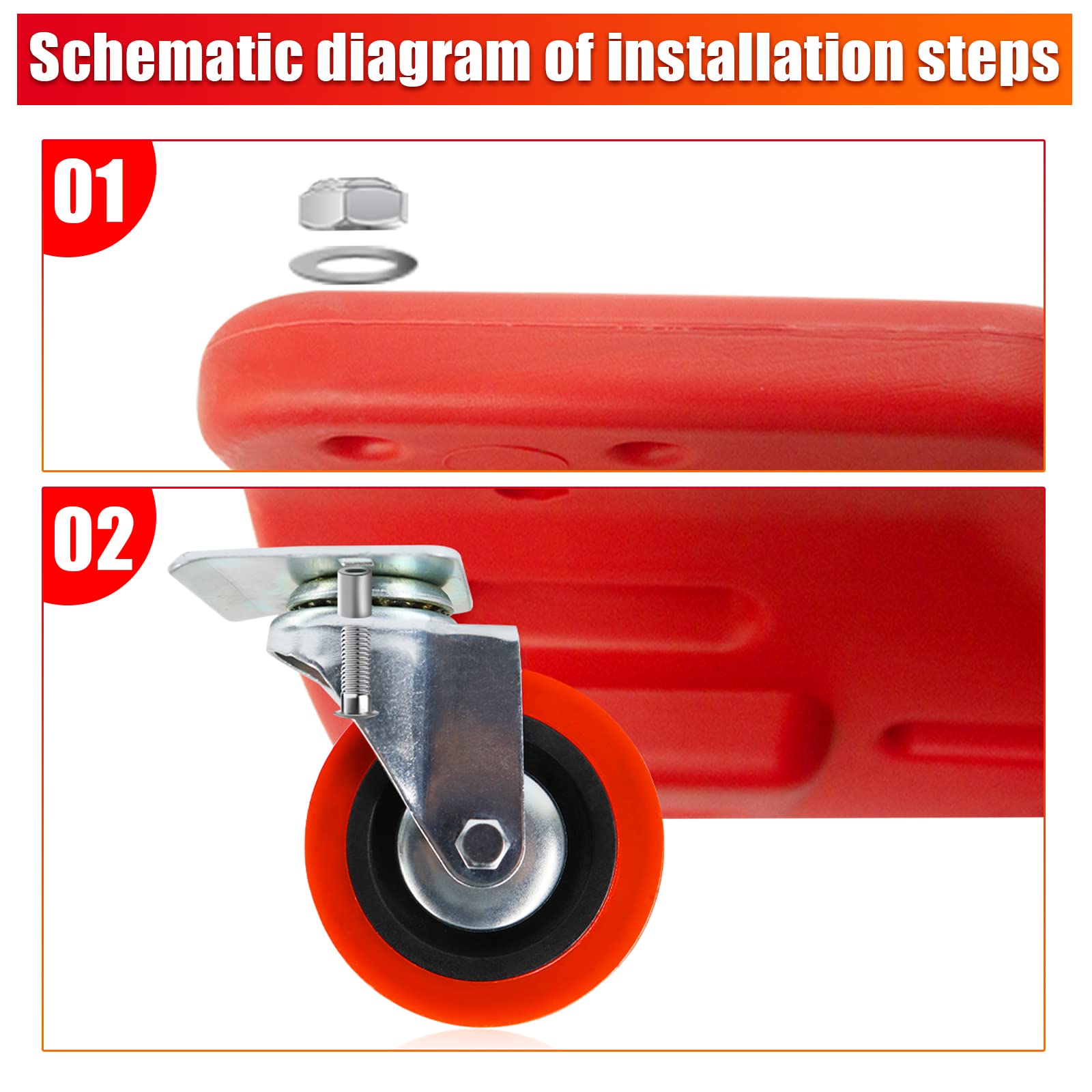 BESTOOL 40'' Heavy-Duty Mechanic Creeper with Durable Casters - Low-Profile Design & LED Work Lights for Auto Repair, Garage Maintenance & DIY Car Projects